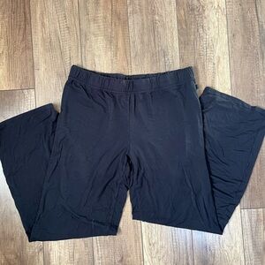 SKIMS Black Wide Leg Lounge Pants with Elastic Waistband